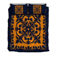 Hawaii Bedding Set Royal Pattern - Orange and Royal Blue - Polynesian Pride