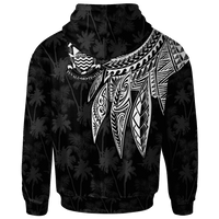 Tuvalu Custom Zip up Hoodie Polynesian Wings (White) - Polynesian Pride