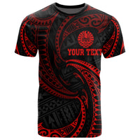 Tahiti Polynesian Custom T Shirt Red Tribal Wave Unisex Red - Polynesian Pride