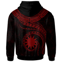 Nauru Polynesian Zip up Hoodie Nauru Waves (Red) - Polynesian Pride