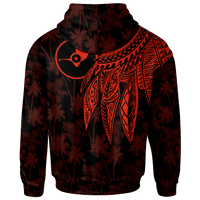 Yap Zip up Hoodie Polynesian Wings (Red) - Polynesian Pride