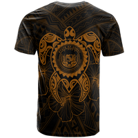 Hawaii Polynesian T Shirt Vintage Polynesian Turtle (Golden) - Polynesian Pride