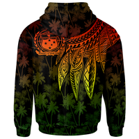 Samoa Zip up Hoodie Polynesian Wings (Reggae) - Polynesian Pride