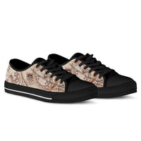 Tuvalu Low Top Shoes - Hibiscus Flowers Vintage Style - Polynesian Pride