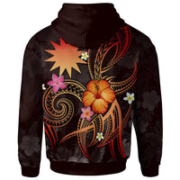 Nauru Polynesian Zip up Hoodie Legend of Nauru (Red) - Polynesian Pride