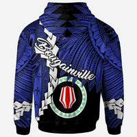 Papua New Guinea Autonomous Region of Bougainville Province Polynesian Zip Hoodie Tribal Wave Tattoo - Polynesian Pride