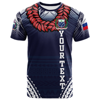 Custom Samoan Ula Fala Art T Shirt LT12 Unisex Blue - Polynesian Pride