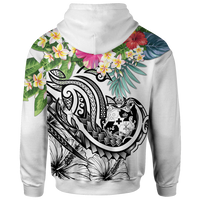 Tonga Polynesian Zip up Hoodie Summer Plumeria (White) - Polynesian Pride