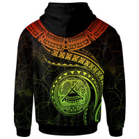American Samoa Polynesian Hoodie American Samoan Waves (Reggae) - Polynesian Pride