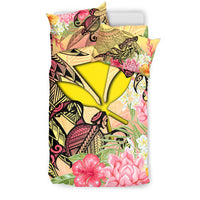 Kanaka Maoli Bedding Set - Flowers Tropical With Sea Animals - Polynesian Pride
