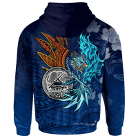 American Samoa Polynesian Hoodie Blue Polynesian Eagle - Polynesian Pride