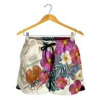 Papua New Guinea Women's Shorts - The Tropical Plumeria Flower Style - Polynesian Pride