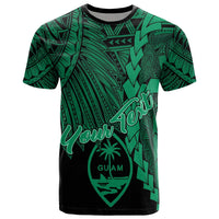 Guam Polynesian Custom T Shirt Tribal Wave Tattoo Green Unisex Green - Polynesian Pride