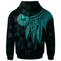Tahiti Custom Hoodie Polynesian Wings (Turquoise) - Polynesian Pride