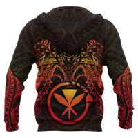 Polynesian Hawaii Zip up Hoodie Red Turtle Manta Ray - Polynesian Pride