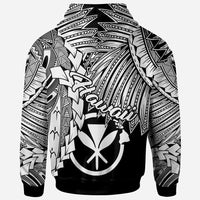 Polynesian Hawaii Custom Hoodie Tribal Wave Tattoo White - Polynesian Pride