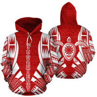 Turtle Polynesian Custom Hoodie Red Tattoo Unisex Red - Polynesian Pride