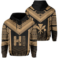 Hawaiian Kanaka Polynesian Hoodie Active Gold Unisex Gold - Polynesian Pride