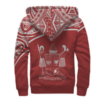 Fiji Polynesian Personalised Custom Sherpa Hoodie - Red Curve Style - Polynesian Pride