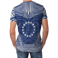 Cook Islands T Shirt Polynesian Polynesian Chief Blue Version - Polynesian Pride