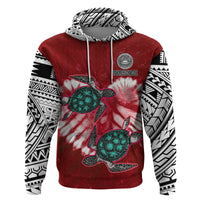Custom American Samoa Hoodie Couple Polynesian Turtles Valentine HUSBand and WIFE Tie Dye Red LT13 - Polynesian Pride