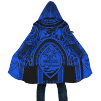 Polynesian Cloak - Guam Flag, Seal with Maui Moana Tattoo Unisex Blue - Polynesian Pride