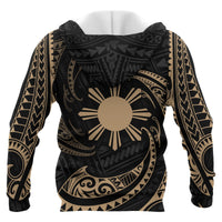 Philippines Hoodie Gold Tribal Wave - Polynesian Pride