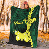 Papua New Guinea Oro Province Polynesian Custom Personalised Blanket - Tribal Wave Tattoo - Polynesian Pride
