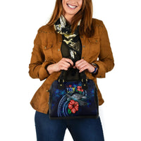 Cook Islands Polynesian Shoulder Hand Bag - Blue Turtle Hibiscus - Polynesian Pride
