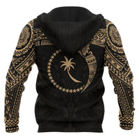 Chuuk Micronesian Hoodie Gold Heart Shield - Polynesian Pride