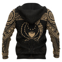 Pohnpei Micronesian Hoodie Gold Heart Shield - Polynesian Pride