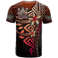 Fiji Polynesian T Shirt Red Vintage Tribal Mountain Crest - Polynesian Pride