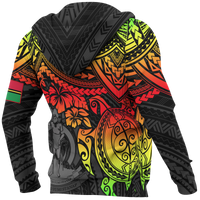 Vanuatu Polynesian Zip up Hoodie Reggae Turtle - Polynesian Pride