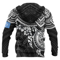 Kosrae Polynesian Zip up Hoodie White Turtle - Polynesian Pride