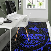 Papua New Guinea Polynesian Area Rug - Blue Tribal Wave - Polynesian Pride