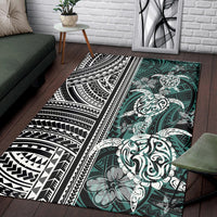 Polynesian Area Rug - Turtle With Ethnic Motives And Floral Elements - LT20 - Polynesian Pride
