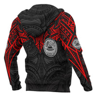 American Samoa Polynesian Zip up Hoodie Whale Tail - Polynesian Pride