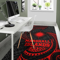 Marshall Islands Polynesian Area Rug - Red Tribal Wave - Polynesian Pride