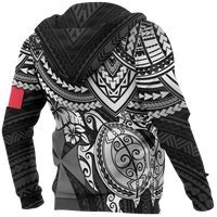 Wallis and Futuna Polynesian Hoodie (Zip up) White Turtle - Polynesian Pride