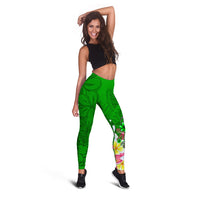 FSM Custom Personalised Legging - Turtle Plumeria (Green) - Polynesian Pride
