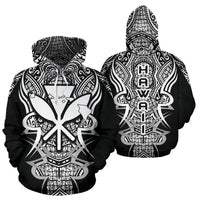 Kanaka Map Hoodie White Armor Style Unisex White - Polynesian Pride