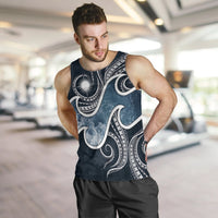 Marshall Islands Polynesian Men's Tank Top - Ocean Style Blue - Polynesian Pride