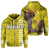 Polynesian Islands Warrior Kakau Hawaii Zip Hoodie Yellow Unisex Yellow - Polynesian Pride