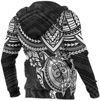 Hoodie Polynesian White Turtle - Polynesian Pride