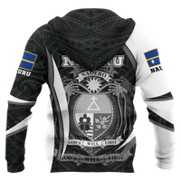 Nauru Polynesian Zip up Hoodie Nauru Spirit (White) - Polynesian Pride