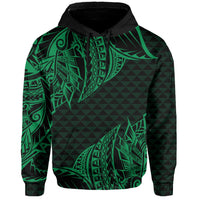 Hawaii Maka Polynesian Hoodie Marcus Style Green - Polynesian Pride
