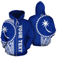 Chuuk Polynesian Custom Zip up Hoodie Blue White Line Unisex Blue White - Polynesian Pride
