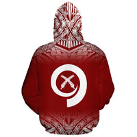 Vanuatu Polynesian Custom Zip up Hoodie Red Fog - Polynesian Pride