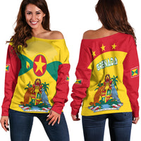 Grenada Women Off Shoulder Power Grenada Mix Coat of Arms LT13 Women Art - Polynesian Pride