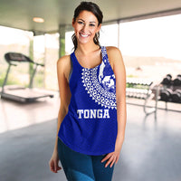 Tonga Women Tank Top Tongan Blue Turtle - LT12 - Polynesian Pride